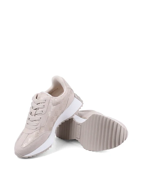 Женские кроссовки DKNY из экокожи бежевые - фото 2 - Miraton