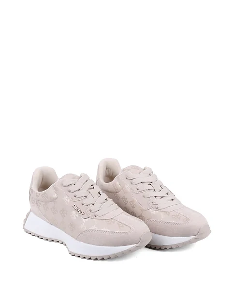 Женские кроссовки DKNY из экокожи бежевые - фото 3 - Miraton