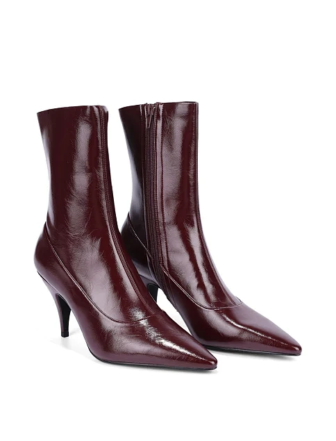 Женские ботинки JEFFREY CAMPBELL из экокожи бордовые - фото 4 - Miraton