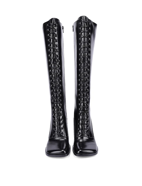 Женские сапоги JEFFREY CAMPBELL кожаные черные - фото 3 - Miraton