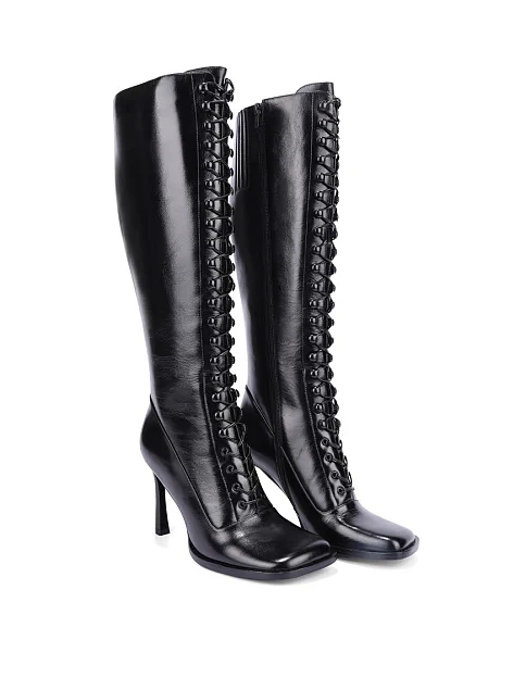 Женские сапоги JEFFREY CAMPBELL кожаные черные - фото 4 - Miraton