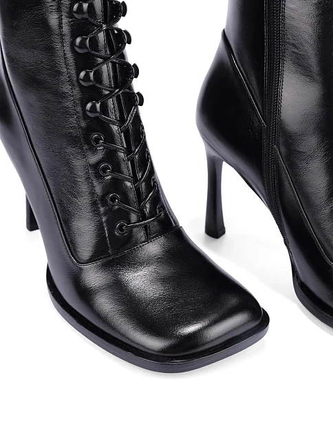 Женские сапоги JEFFREY CAMPBELL кожаные черные - фото 6 - Miraton