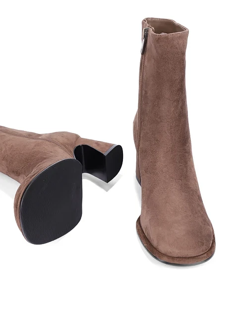 Женские ботинки MIRATON велюровые бежевые - фото 2 - Miraton