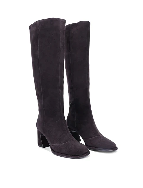 Женские сапоги MIRATON велюровые серые - фото 4 - Miraton