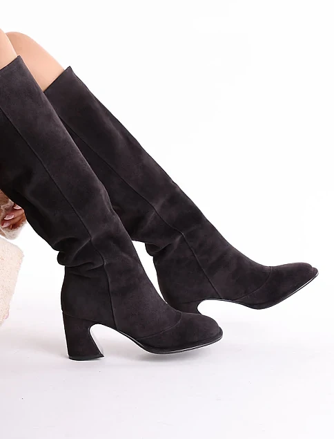 Женские сапоги MIRATON велюровые серые - фото 7 - Miraton