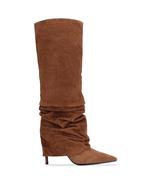 Женские сапоги MIRATON велюровые коричневые - фото 1 - Miraton