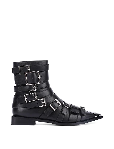 Женские ботинки MIRATON кожаные черные - фото 1 - Miraton