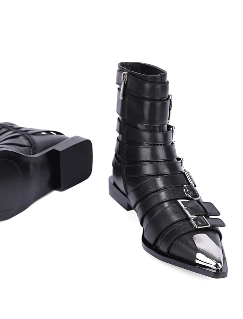 Женские ботинки MIRATON кожаные черные - фото 3 - Miraton