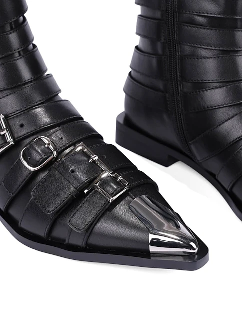 Женские ботинки MIRATON кожаные черные - фото 6 - Miraton