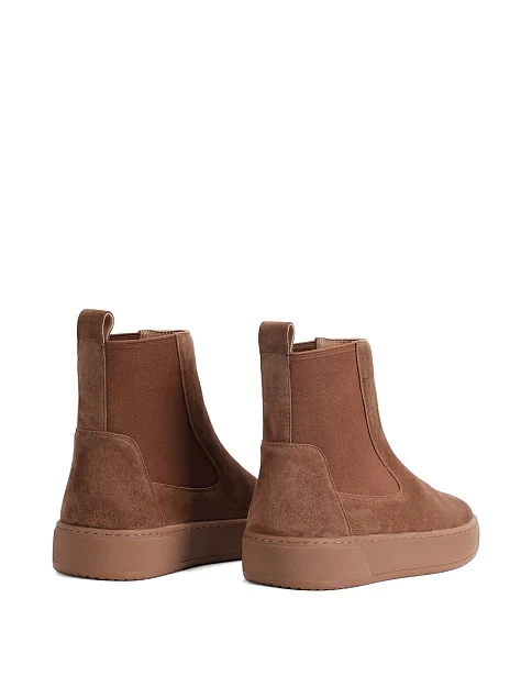 Женские ботинки челси MIRATON велюровые бежевые - фото 4 - Miraton