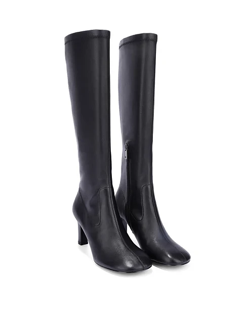 Женские сапоги кожаные черные - фото 4 - Miraton