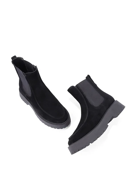 Жіночі черевики челсі Attizzare велюрові чорні - фото 2 - Miraton