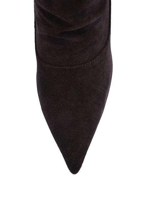 Женские ботфорты велюровые коричневые - фото 4 - Miraton