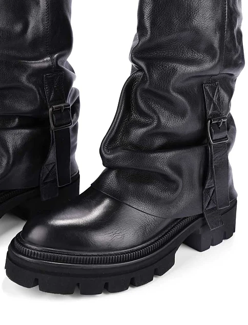 Женские ботинки MIMMU кожаные черные - фото 2 - Miraton