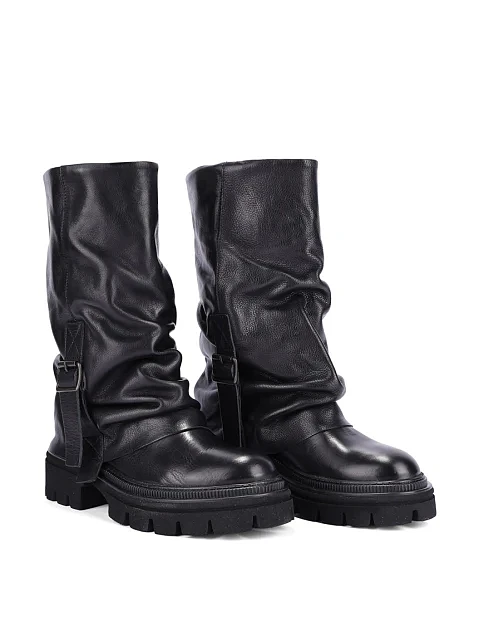 Женские ботинки MIMMU кожаные черные - фото 3 - Miraton