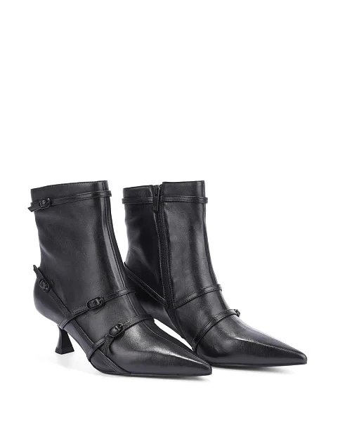 Женские ботинки MIRATON кожаные черные - фото 3 - Miraton