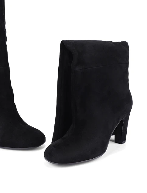 Женские сапоги велюровые черные - фото 2 - Miraton