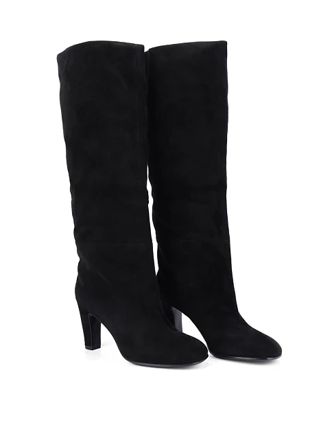 Женские сапоги велюровые черные - фото 3 - Miraton