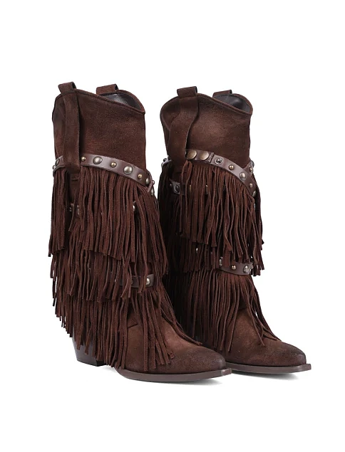 Женские ботинки MIRATON замшевые коричневые - фото 3 - Miraton