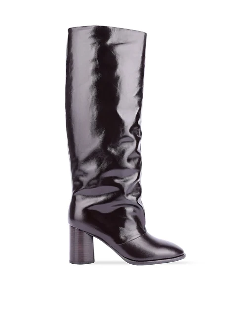 Женские сапоги из масляной кожи бордовые - фото 1 - Miraton