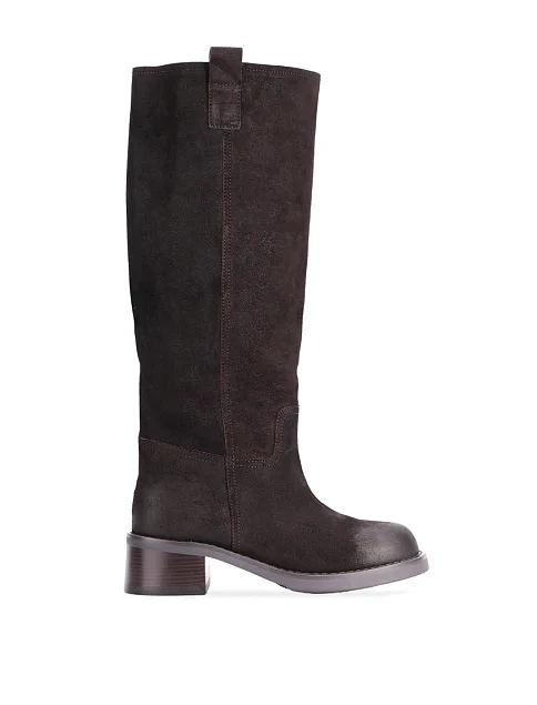 Женские сапоги MIRATON велюровые коричневые - фото 1 - Miraton