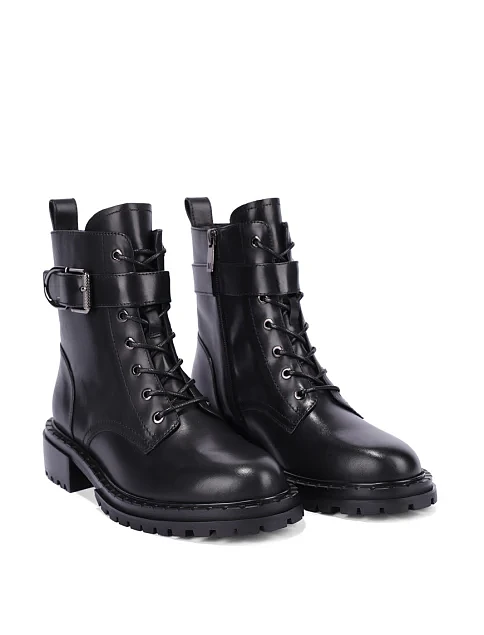 Женские ботинки MIRATON кожаные черные - фото 3 - Miraton