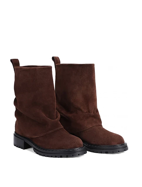 Женские ботинки MIRATON велюровые коричневые - фото 3 - Miraton