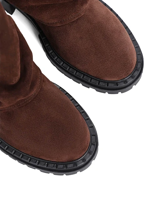 Женские ботинки MIRATON велюровые коричневые - фото 5 - Miraton