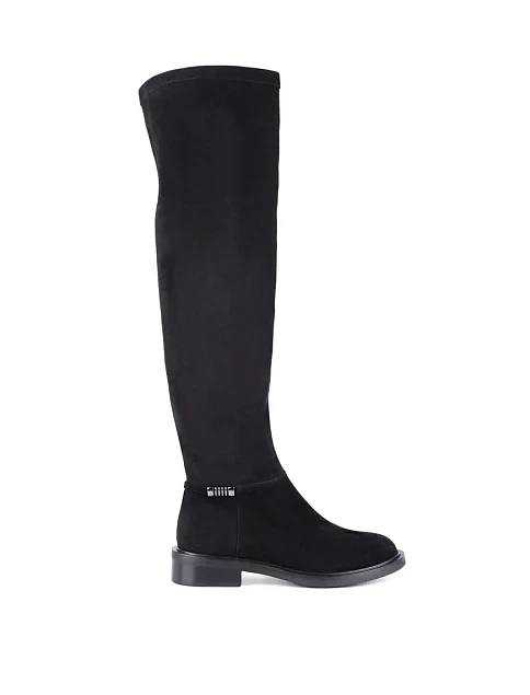 Женские ботфорты Attizzare велюровые черные - фото 1 - Miraton