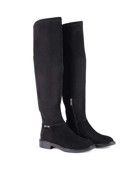 Женские ботфорты Attizzare велюровые черные - фото 3 - Miraton