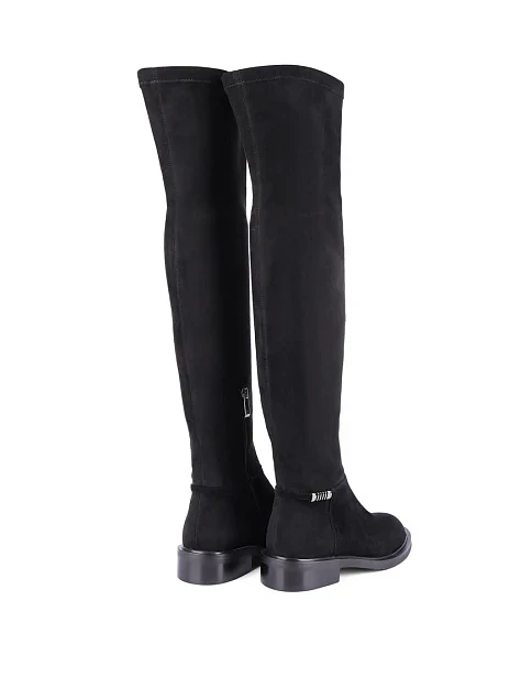 Женские ботфорты Attizzare велюровые черные - фото 4 - Miraton