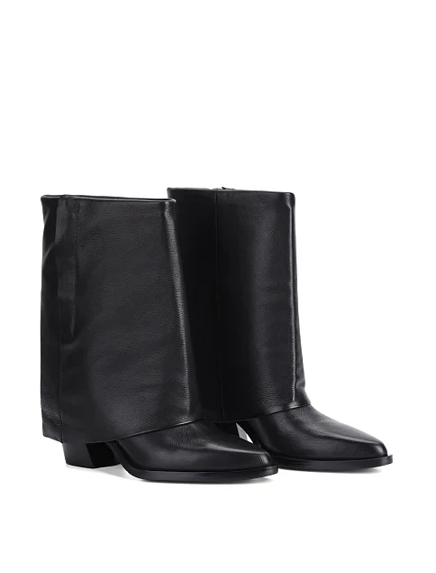 Женские ботинки MIRATON кожаные черные - фото 3 - Miraton