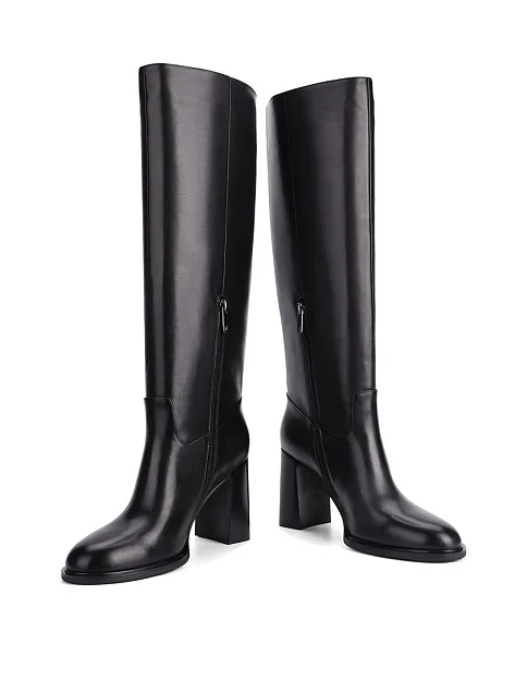 Женские сапоги MIRATON кожаные черные - фото 2 - Miraton