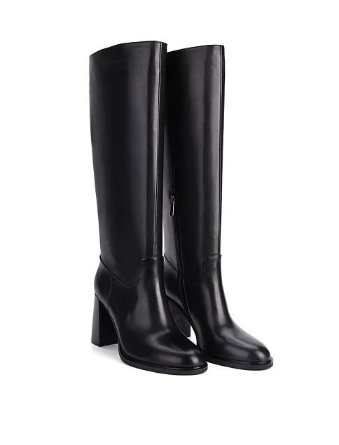 Женские сапоги MIRATON кожаные черные - фото 3 - Miraton