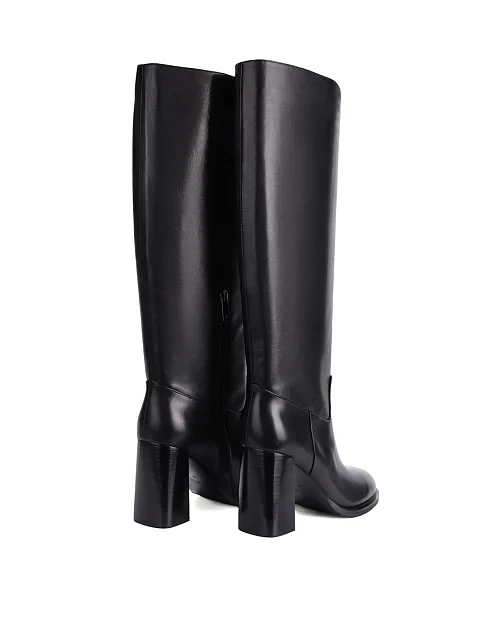 Женские сапоги MIRATON кожаные черные - фото 4 - Miraton