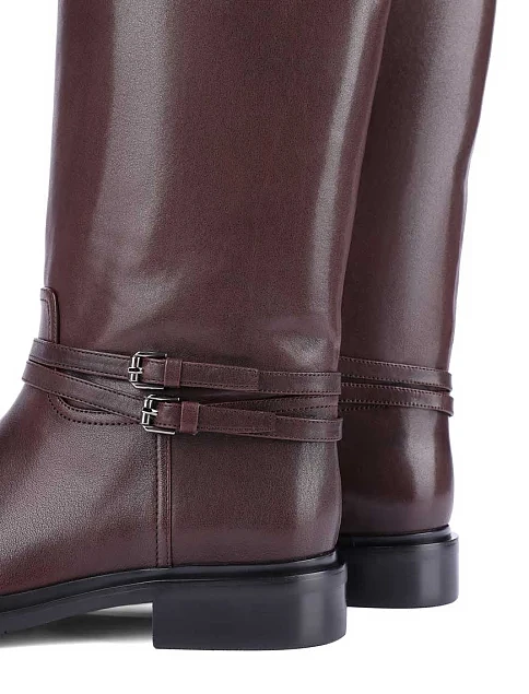 Женские сапоги Attizzare кожаные коричневые - фото 2 - Miraton