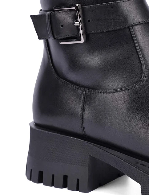 Женские ботфорты кожаные черные - фото 5 - Miraton