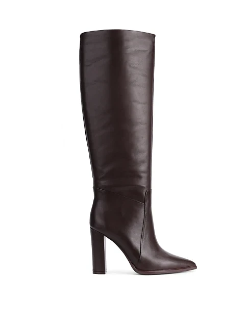 Женские сапоги MIRATON кожаные коричневые - фото 1 - Miraton