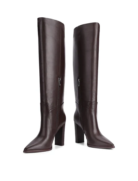 Женские сапоги MIRATON кожаные коричневые - фото 2 - Miraton