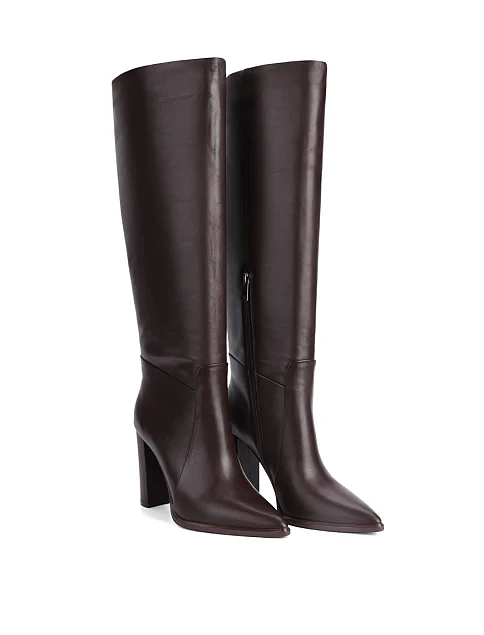 Женские сапоги MIRATON кожаные коричневые - фото 3 - Miraton