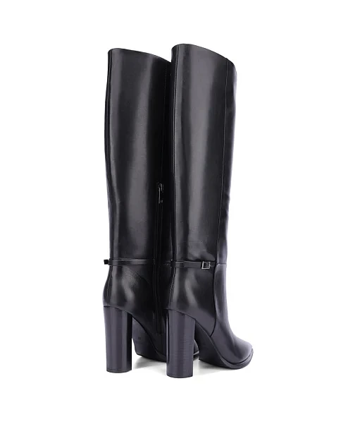 Женские сапоги кожаные черные - фото 4 - Miraton