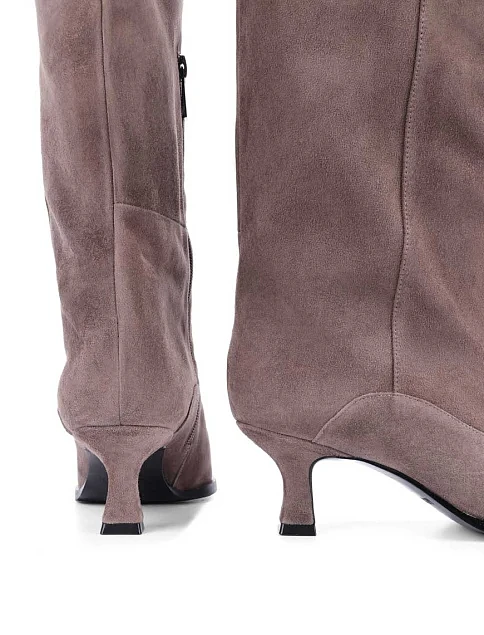 Женские сапоги велюровые серые - фото 2 - Miraton