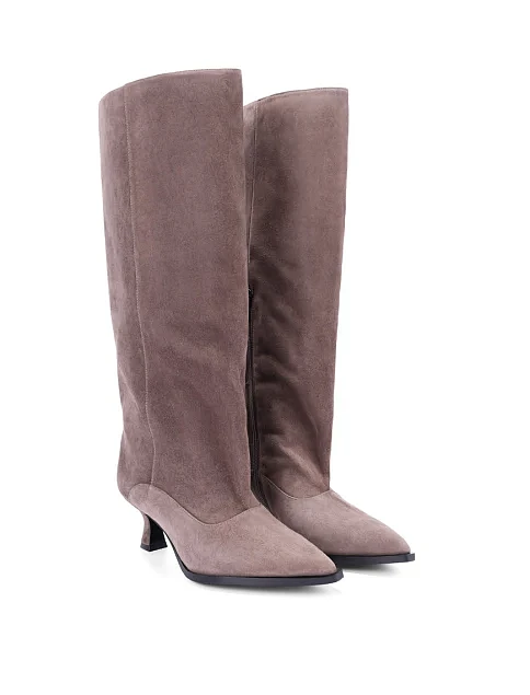 Женские сапоги велюровые серые - фото 3 - Miraton