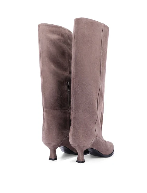 Женские сапоги велюровые серые - фото 4 - Miraton