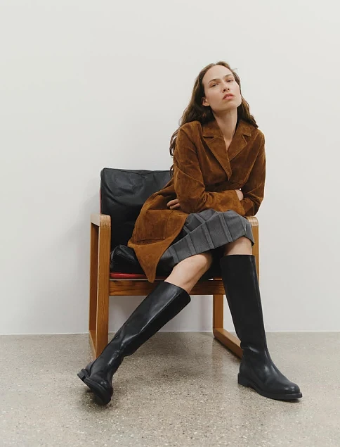 Женские сапоги Vagabond кожаные черные - фото 5 - Miraton