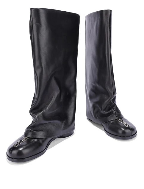 Женские сапоги MIRATON кожаные черные - фото 3 - Miraton