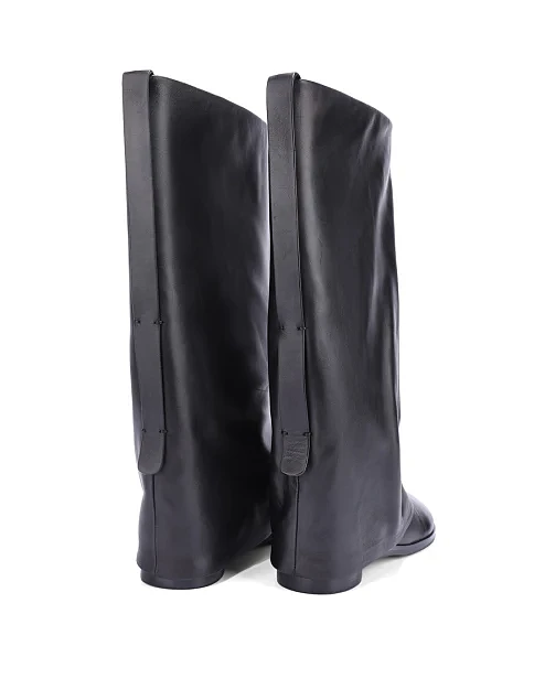 Женские сапоги MIRATON кожаные черные - фото 5 - Miraton