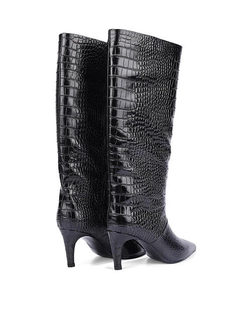 Женские сапоги MIRATON кожаные черные - фото 5 - Miraton