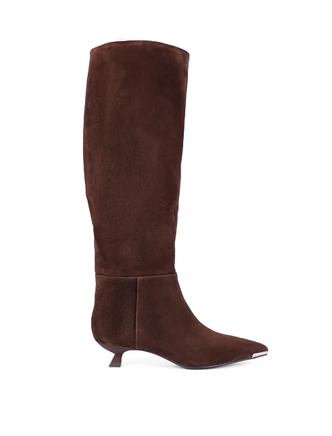 Женские сапоги MIRATON велюровые коричневые - фото 1 - Miraton