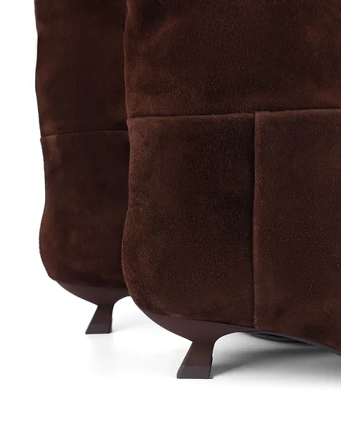 Женские сапоги MIRATON велюровые коричневые - фото 2 - Miraton